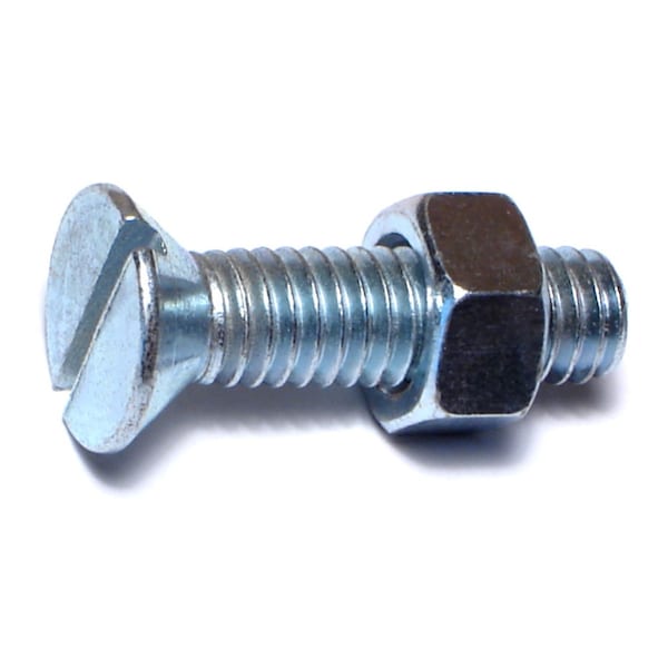Midwest Fastener 5/16"-18 x 1-1/4 in Slotted Flat Machine Screw, Zinc Plated Steel, 15 PK 60323 - main